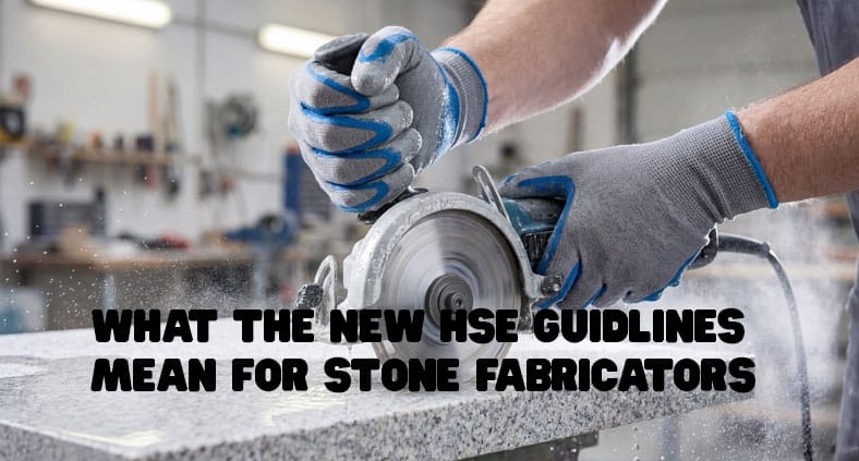 Cutting engineered stone.